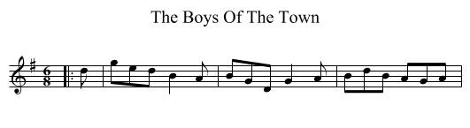 Boys Of The Town, The  - staff notation