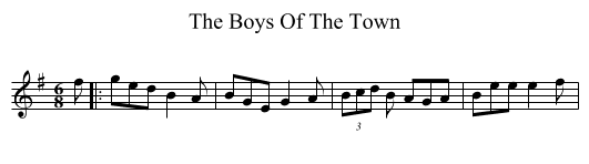 Boys Of The Town, The  - staff notation
