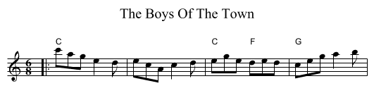 Boys Of The Town, The  - staff notation