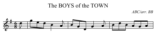 BOYS of the TOWN, The - staff notation