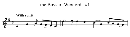 Boys of Wexford   #1, the  - staff notation