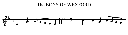 BOYS OF WEXFORD, The - staff notation