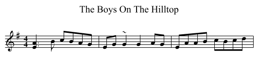Boys On The Hilltop, The  - staff notation