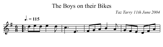 Boys on their Bikes, The - staff notation