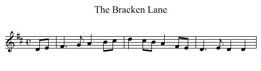 Bracken Lane, The - staff notation