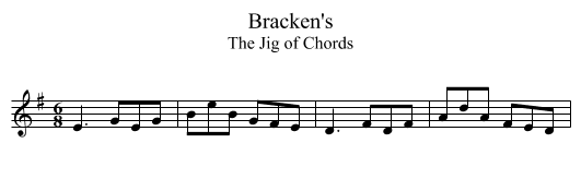 Bracken's - staff notation