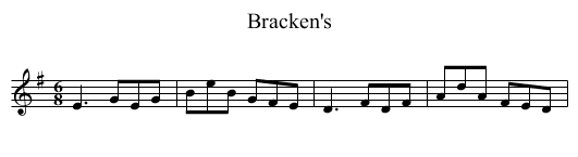 Bracken's - staff notation