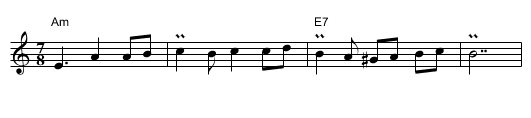 Bračno oro - staff notation