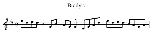Brady's - staff notation