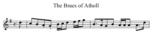 Braes of Atholl, The - staff notation