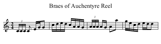 Braes of Auchentyre Reel - staff notation