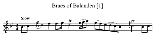 Braes of Balanden [1] - staff notation