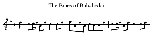 Braes of Balwhedar, The - staff notation