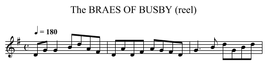 BRAES OF BUSBY (reel), The - staff notation