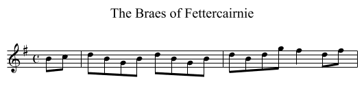 Braes of Fettercairnie, The - staff notation