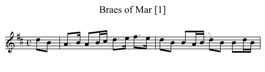 Braes of Mar [1] - staff notation
