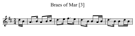 Braes of Mar [3] - staff notation