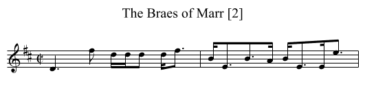 Braes of Marr [2], The - staff notation