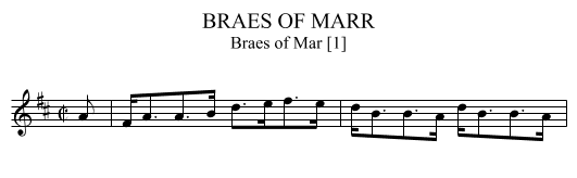 BRAES OF MARR - staff notation