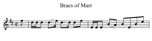Braes of Marr - staff notation