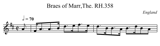 Braes of Marr,The. RH.358 - staff notation