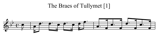 Braes of Tullymet [1], The - staff notation
