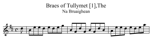 Braes of Tullymet [1],The - staff notation