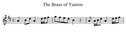 Braes of Yarrow, The - staff notation