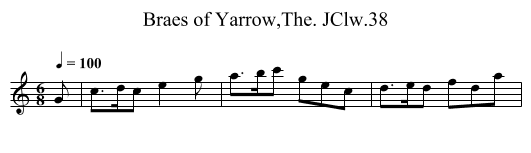 Braes of Yarrow,The. JClw.38 - staff notation
