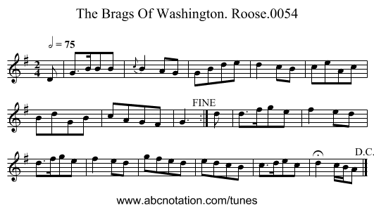 Brags Of Washington. Roose.0054, The - staff notation