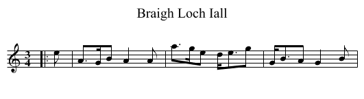 Braigh Loch Iall - staff notation