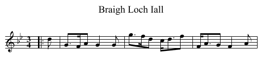 Braigh Loch Iall - staff notation