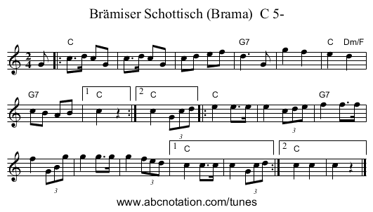 Brämiser Schottisch (Brama) C 5- - staff notation