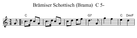 Br&auml;miser Schottisch (Brama)  C 5- - staff notation