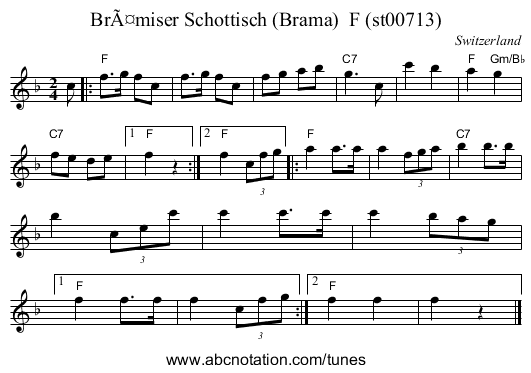 BrÃ¤miser Schottisch (Brama)  F (st00713) - staff notation