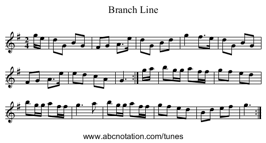 Branch Line - staff notation
