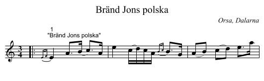 Bränd Jons polska - staff notation