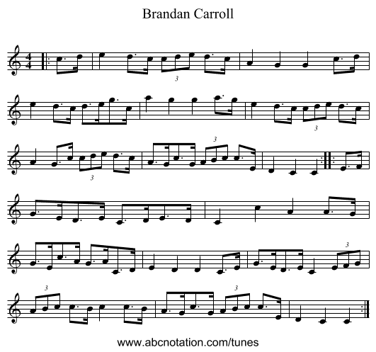 Brandan Carroll - staff notation