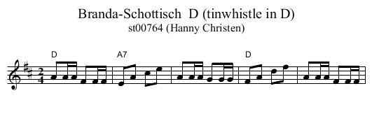 Branda-Schottisch  D (tinwhistle in D) - staff notation