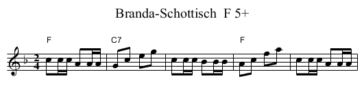 Branda-Schottisch  F 5+ - staff notation