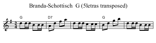 Branda-Schottisch  G (5letras transposed) - staff notation