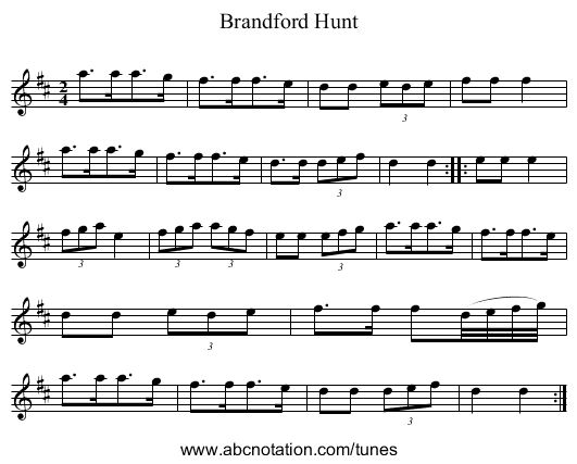 Brandford Hunt - staff notation