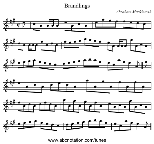 Brandlings - staff notation