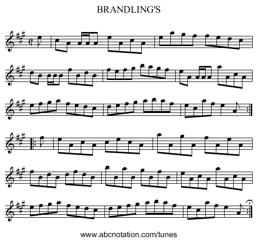 BRANDLING'S - staff notation