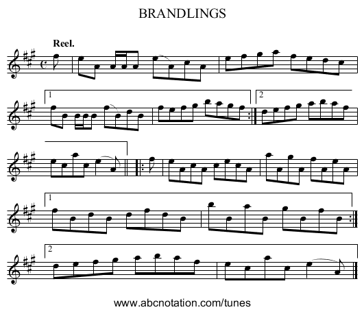 BRANDLINGS - staff notation