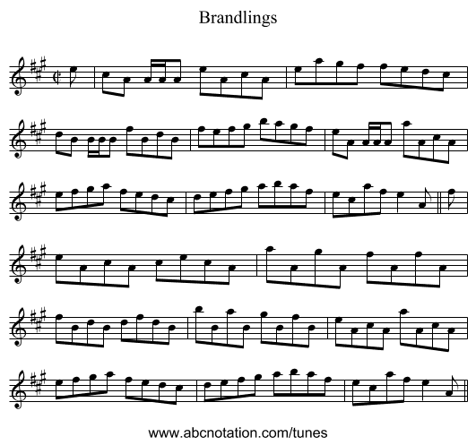 Brandlings - staff notation