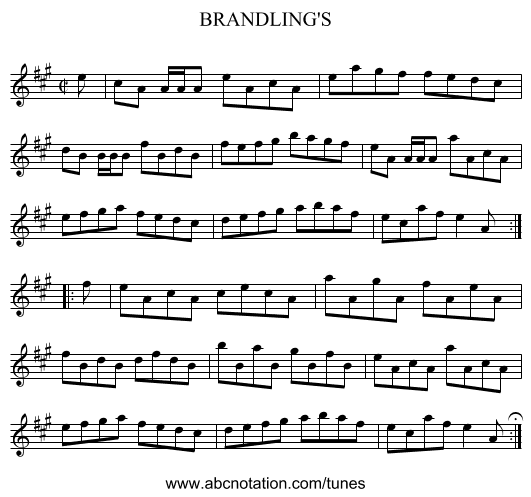 BRANDLING'S - staff notation