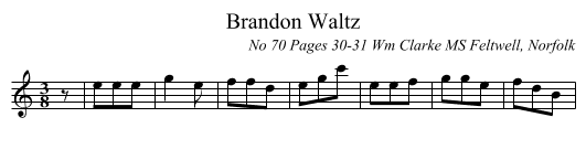 Brandon Waltz - staff notation