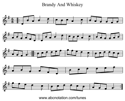 Brandy And Whiskey - staff notation