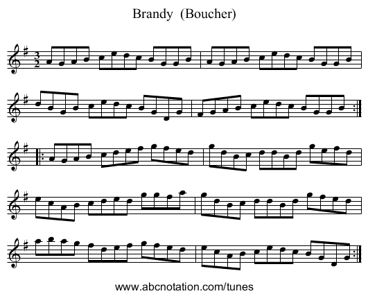 Brandy  (Boucher) - staff notation